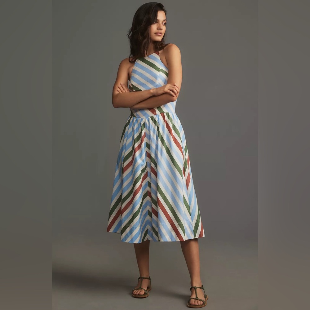 NWT MAEVE  HALTER MIDI SUNDRESS